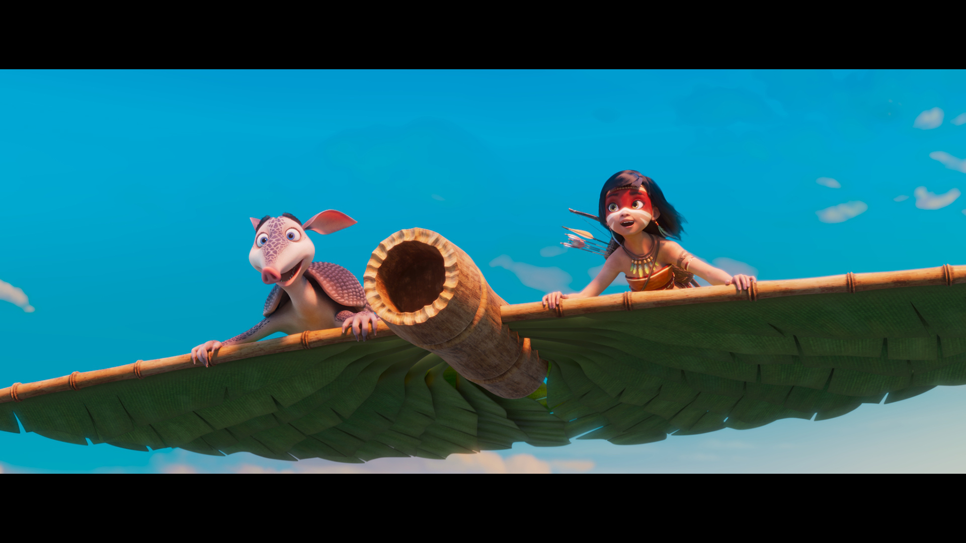 AINBO and Dillo flying over the rainforest - Une