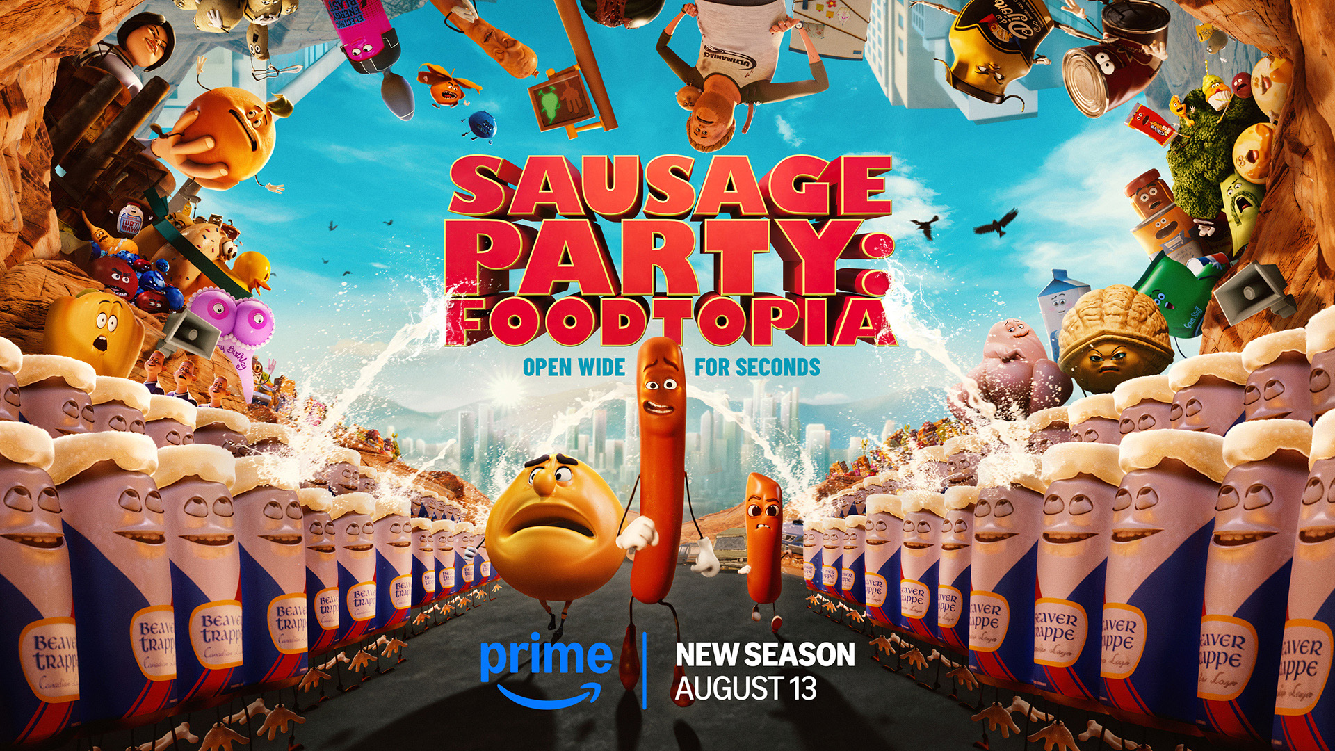 Sausage Party: Foodtopia - Season 2 Key Art Horizontal