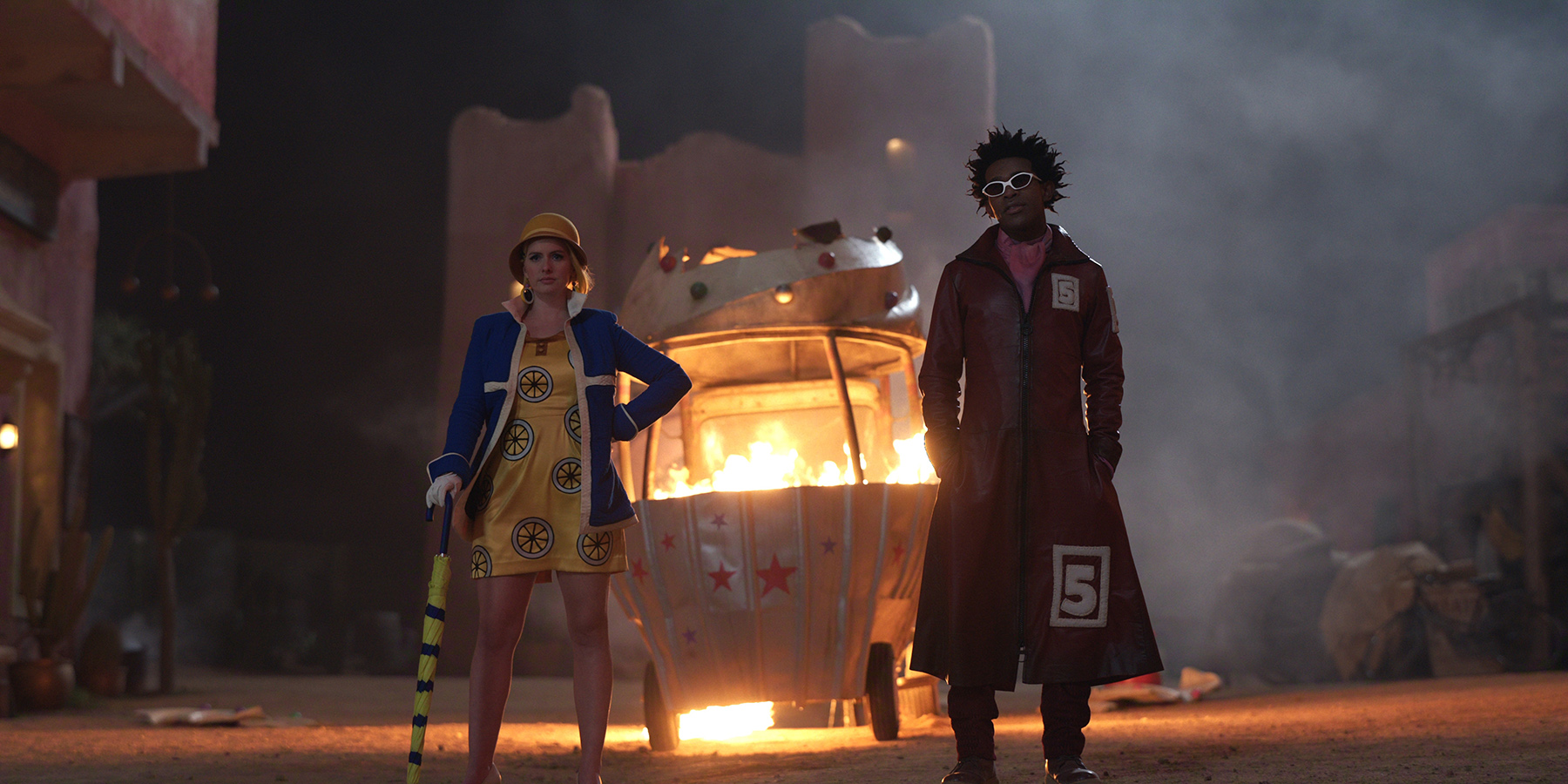 One Piece. (L to R) Jazzara Jaslyn as Miss Valentine, Camrus Johnson as Mr. 5 in season 2 of One Piece. Cr. Courtesy of Netflix © 2026