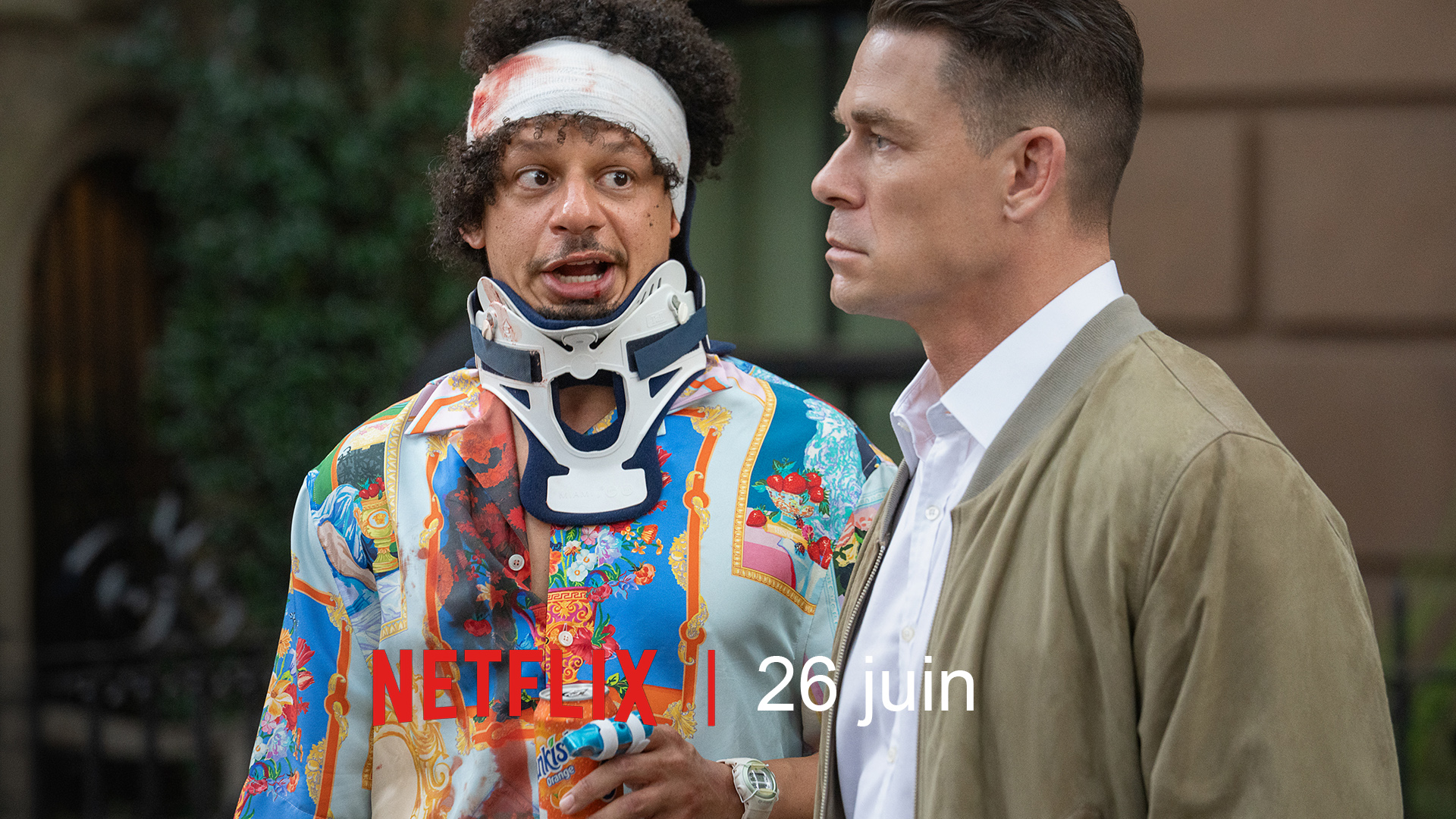 Little Brother. (L to R) John Cena as Rudd, Eric Andre as Marcus in Little Brother. Cr. Clifton Prescod/Netflix © 2026